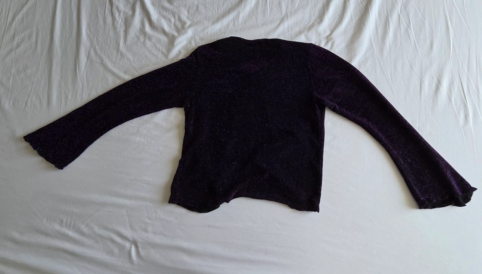 Gilet de paetês preto e roxo 14 anos 164 cm Here & There C&A bolero PP – photo 3